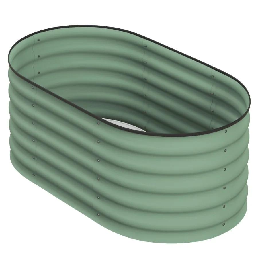 

Galvanized Raised Garden Bed Green 3.4x2ft with Safety Edging Metal Planter Kit for Vegetables