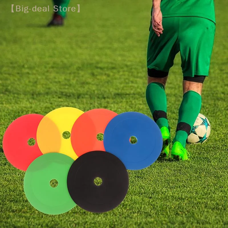 

【M】10Pcs Football Flat Cones Marker Disc With Holes Football Basketball Sports Speed Agility Training Aids Markers