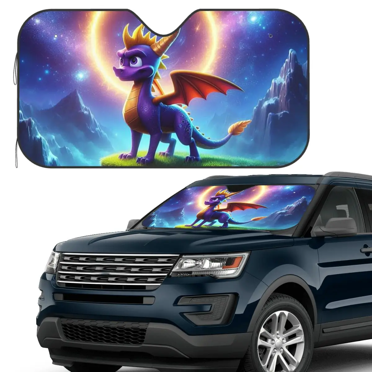 

Ice Spyro Sunshade Windscreen Car Front Windshield Window Sun Visor Accessories Covers