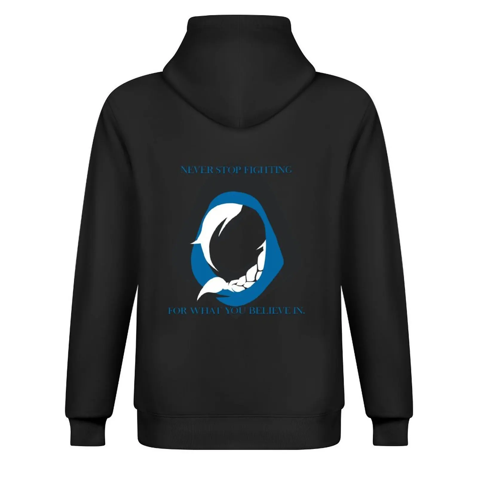 تي شيرت Ana Never Stop Fighting بقلنسوة جرافيك للرجال ملابس الخريف الكورية على الطراز الياباني ملابس جمالية بقلنسوة كبيرة الحجم #3