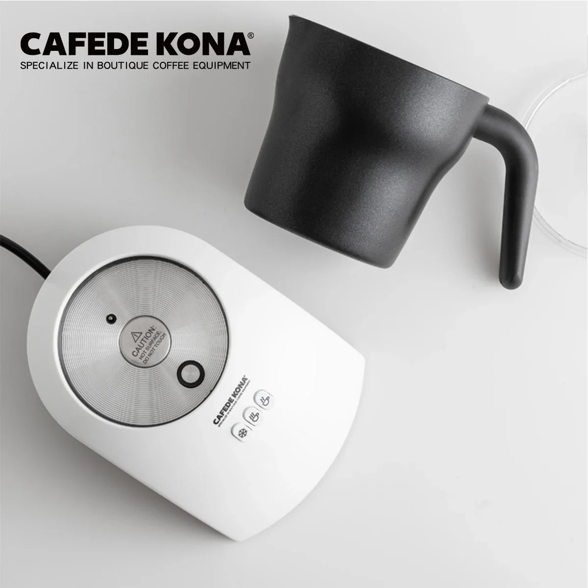 CAFEDE KONA Cafe Handheld Milk Frother Electric Milk Steamer Automatic