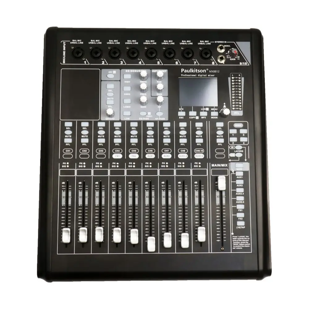 MX8812 Soundcard Audio Sound Cards Mixers Karaoke Sound Mixer Sound System And Mixer