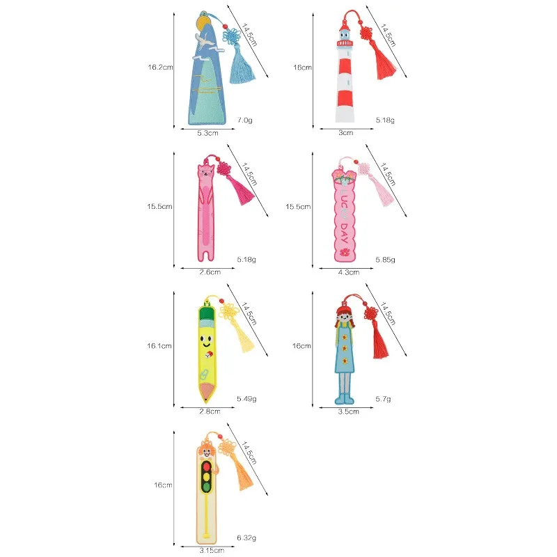 Embroidery Tassel Bookmark Reading Tag Card Page Tag Personality Ins Book Clip Tag Teacher and Student Jewelry Gifts view 2