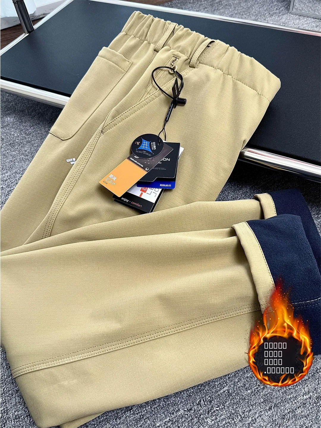 

Men's Fce Lined Soft ell Climbing Pants Autumn Winter Outdoor American Functional Workwear Trousers Tee Proof Mountain...