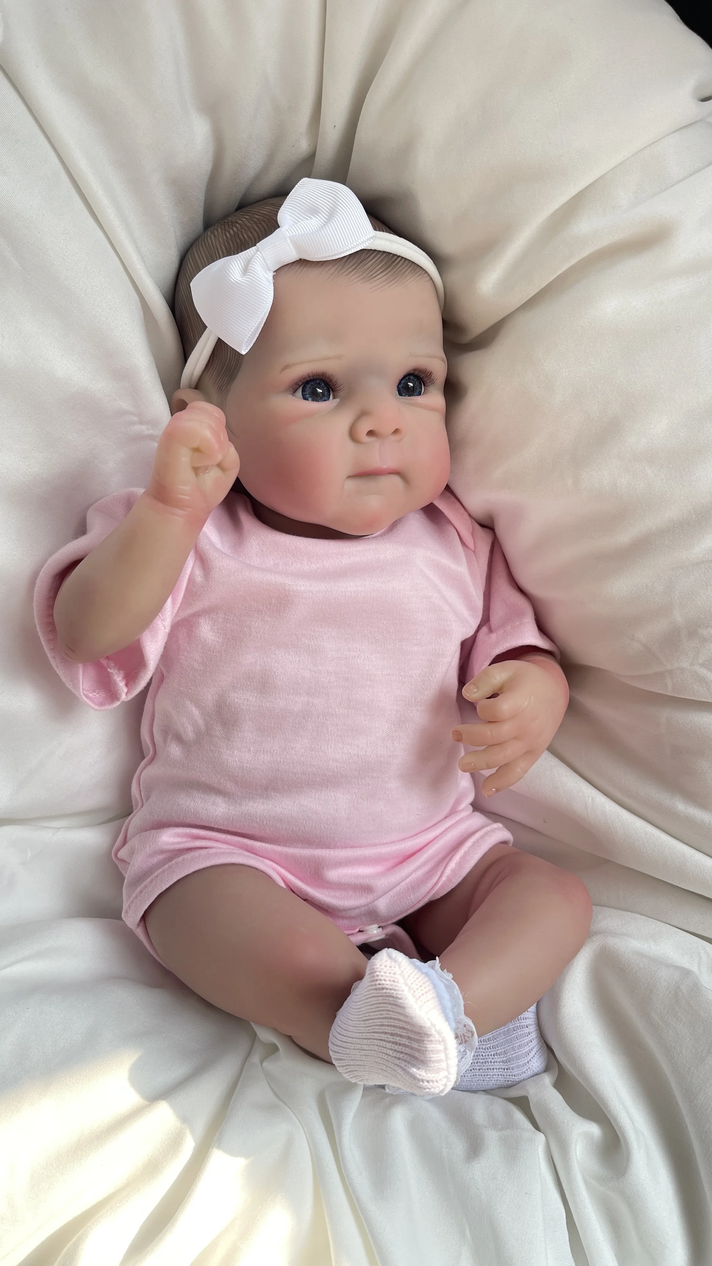 NPK 17'' Lifelike Soft Touch Cuddly Baby Multiple Layers Paint 3D Skin with Visible Veins Real Looking Reborn Bettie Baby Dolls