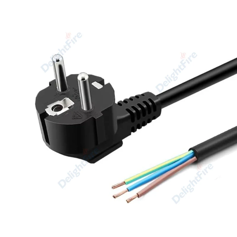 Pigtail EU Power Cord 1.5m Rewired Schuko Tinned Copper US AU UK Plug Extension Cable For Electrical Socket LED Floodlight