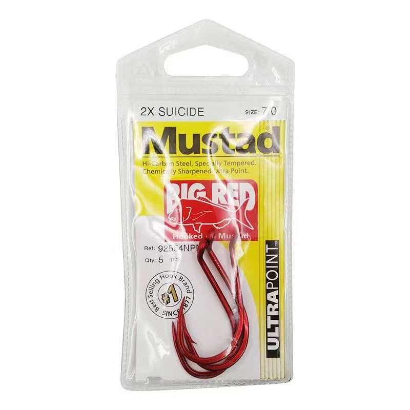 Oryginalne haczyki wędkarskie Mustad 5 paczek 92554 Jig duży haczyk na ryby dziób haczyk na przynętę Hengelsport karpiowy haczyk Pesca Tackle