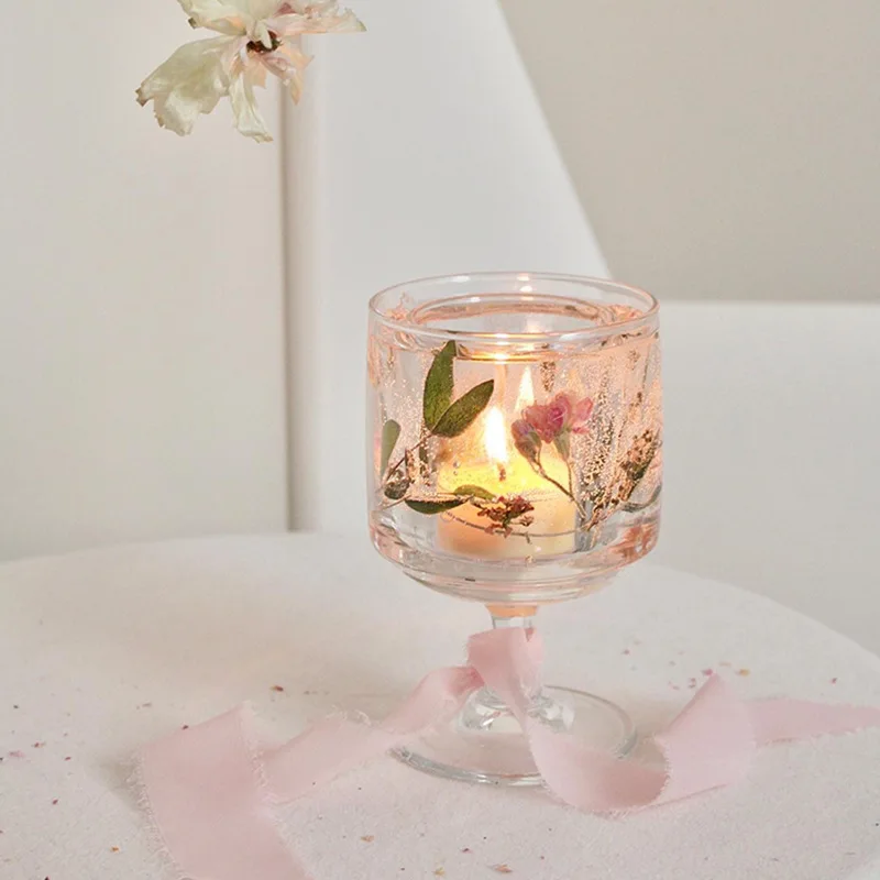 Aromatherapy Candles Eternal Flower Jelly Candle Natural Dried Flower Scented Candle Wedding Gift Home Decoration