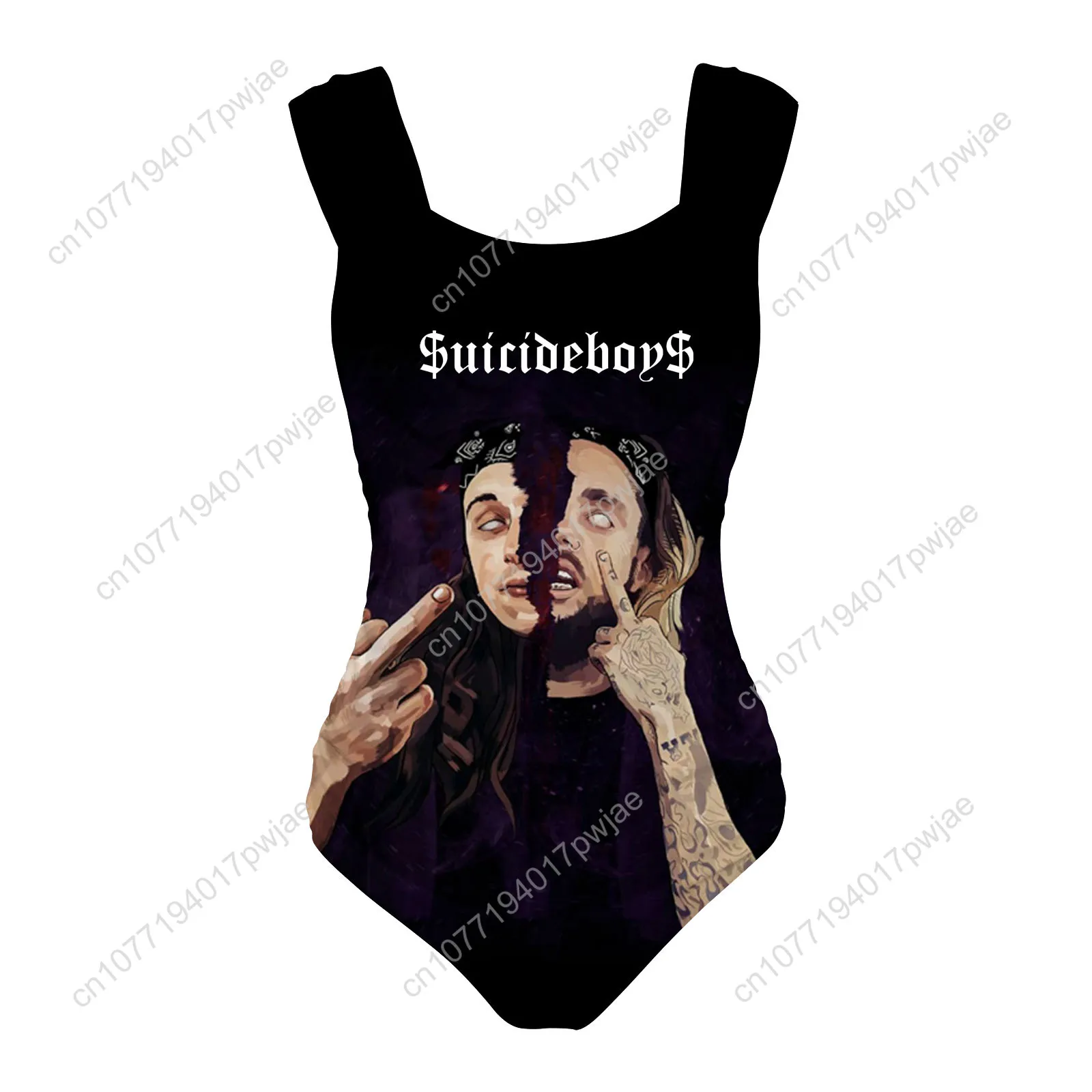 

Suicideboys Hip hop Singer One Piece Swimsuit Wide Strap Women Bathing Suits Swimwear Pool Beach Sexy Bikini Customize Beachwear