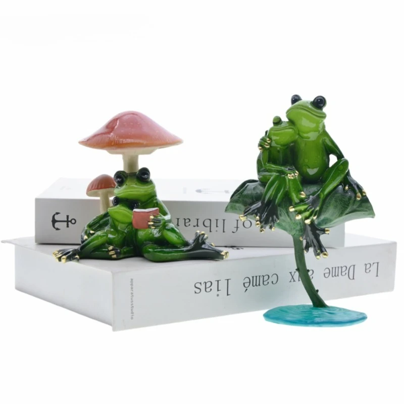 

Фигурки грибов, лотосовых листьев и лягушек из смолы, декоративные украшения в скандинавском стиле, креативный декор для сада и дома, уникальный подарок, декор для стола в гостиной