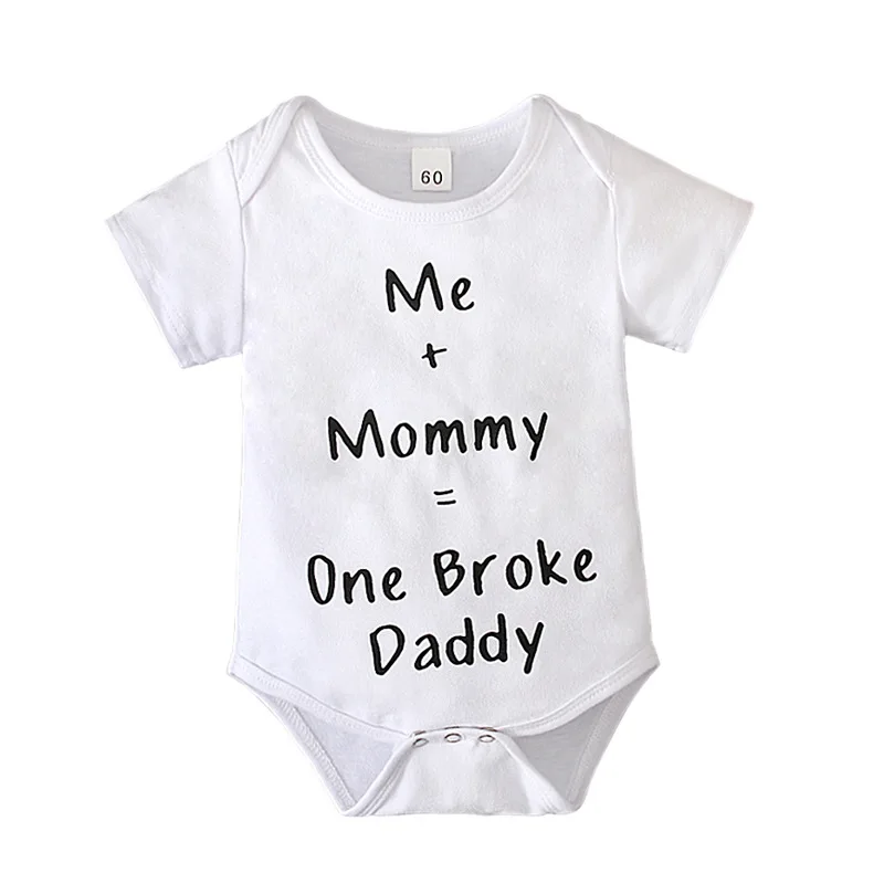 

0-6M Baby Boy Bodysuit Letter Design Infant Romper Short Sleeve Toddler Jumpsuit Newborn Girls Outifit Children Clothing A479