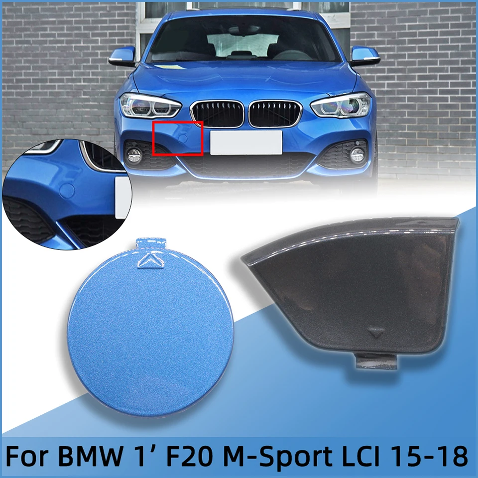 Para BMW Serie 1 F20 F21 LCI M-Sport 2015 2016 2017 2018 51118064578 51128060301   Tapa de la cubierta del gancho de remolque del parachoques delantero de Hatchback