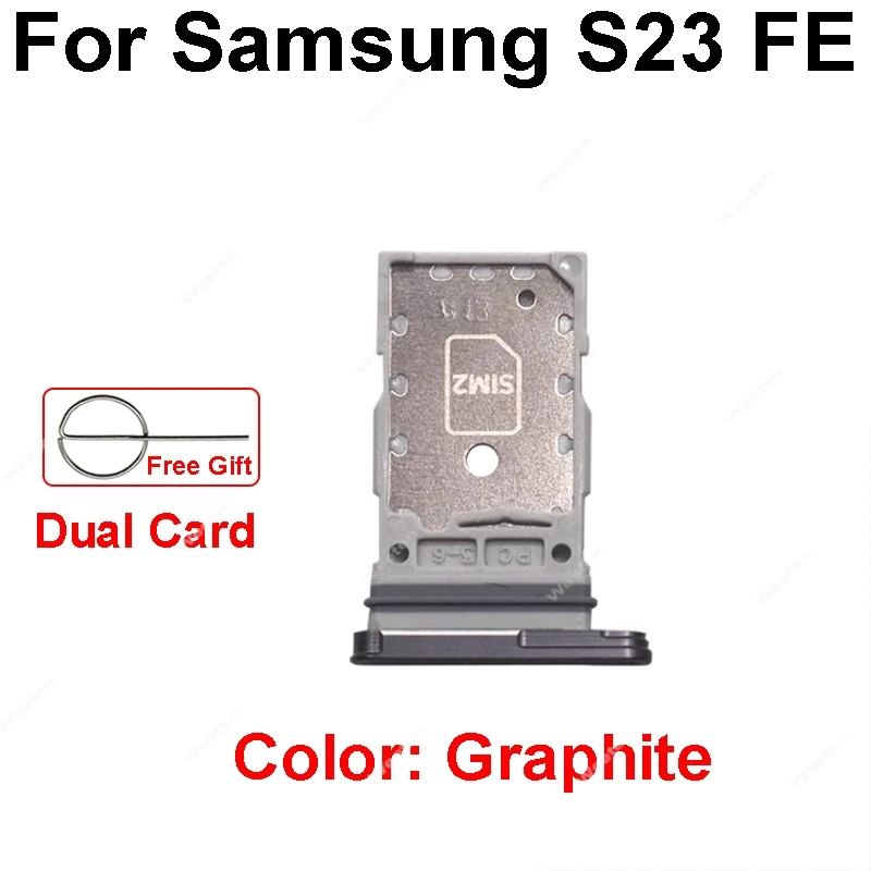 Support de plateau de carte SIM pour Samsung Galaxy S23 FE, adaptateur de prise de fente de lecteur Sim, pièces de rechange