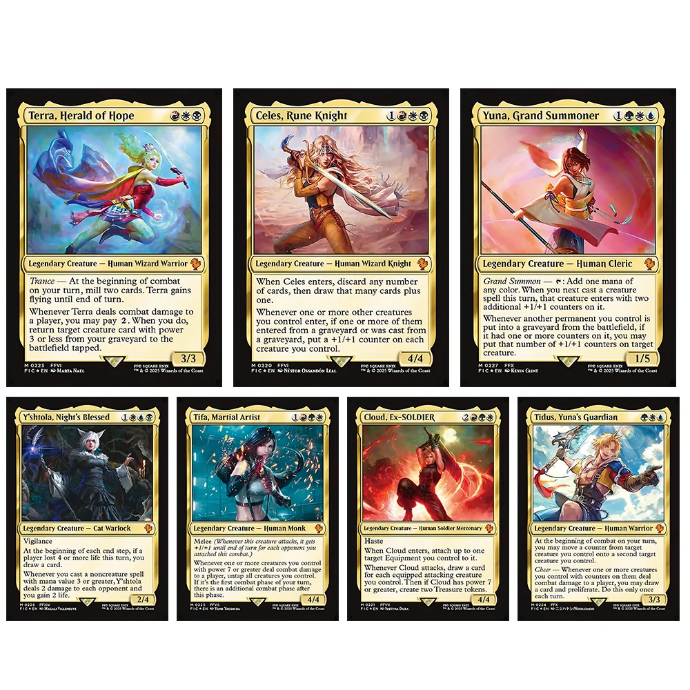 

DIY homemade Magic the Gatherings storms Celes Rune Knight cloud Yuna Grand Summoner Terra Herald of Hope Board collectible card