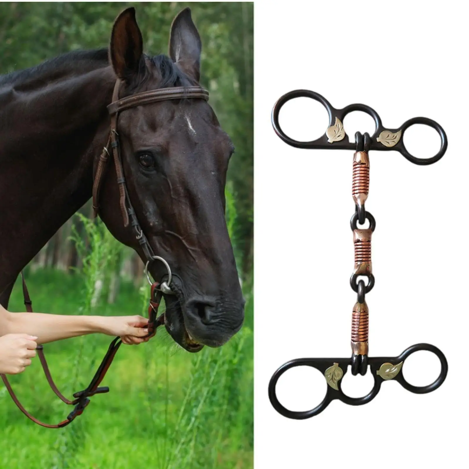 Mèche à bouche en métal pour cheval, équipement de protection équestre, à mâcher