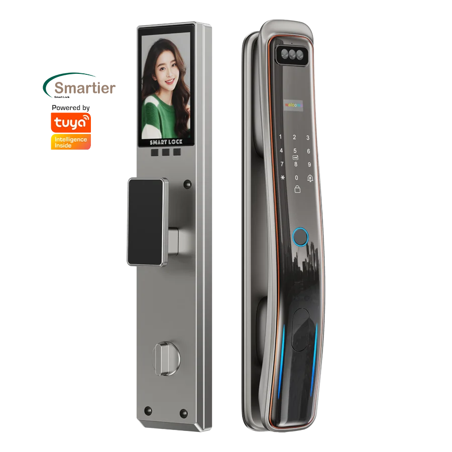 

Glomarket Fully Automatic Wifi Tuya App Face Recognition Biometric Fingerprint Smart Door Lock With Camera Digital Locks