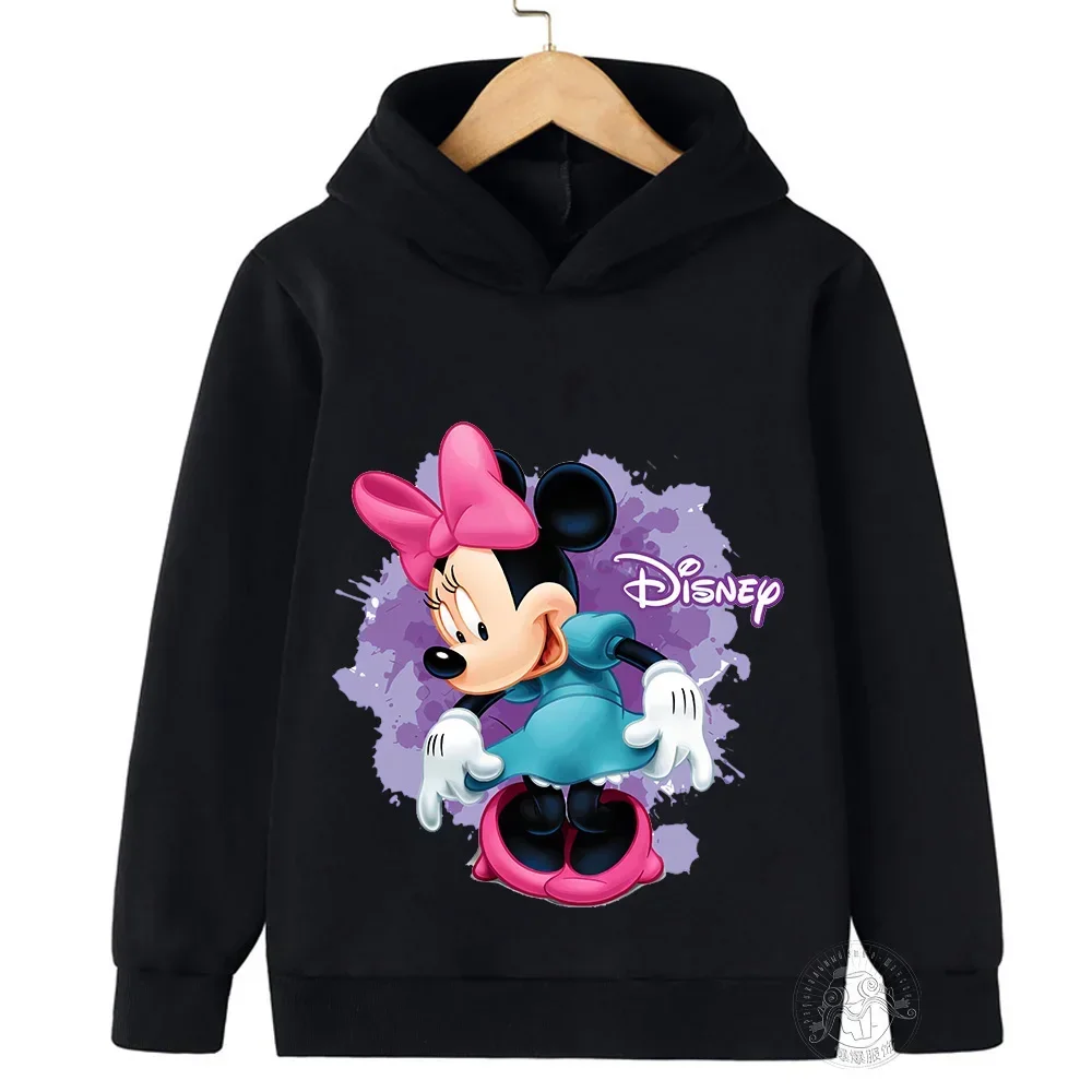 Mickey Mouse Hoodies Disney Minnie Mouse Girls Kids Sweatshirt Spring Baby Boy Clothes Tops Cute Children Spring Pullover Coat