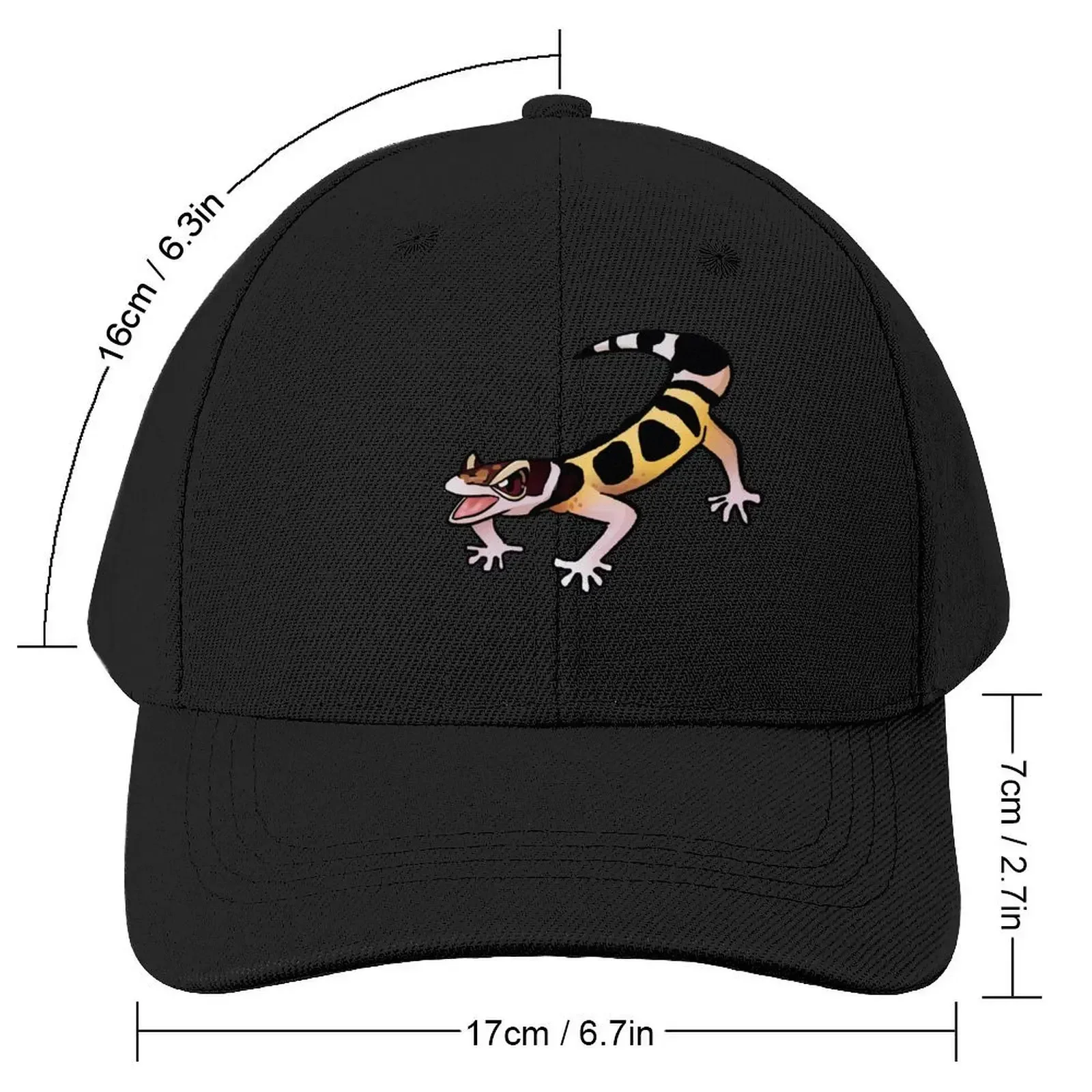 Leopard Gecko is ANGY sticker Baseball Cap Beach Outing western Hat |-F-| Hats Woman Men's