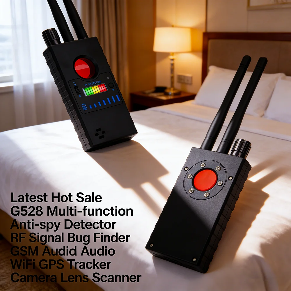 

Latest Hot Sale G528 Multi-function Anti-spy Detector Wireless RF Signal Scan GSM Audio Bug Finder WiFi GPS Tracker Camera Lens