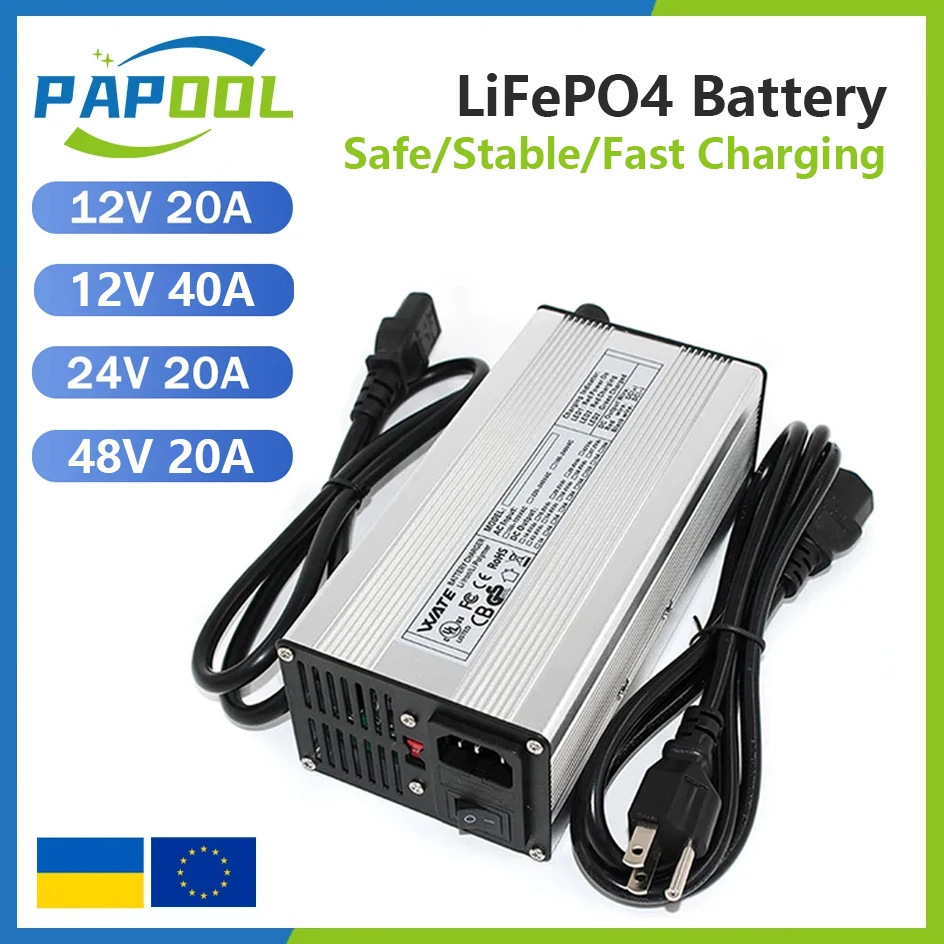 

4S 8S 16S 12V 24V 48V LiFePO4 Battery Fast Charger Aluminum Shell For 12V 24V 48VLiFePO4 Battery Pack