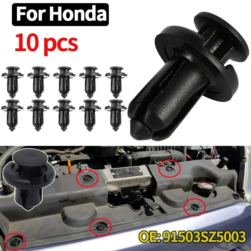 10 Uds. Para Honda CR-V 2002 - 2016 Element Pilot FR-V protector de bahía de motor de coche remache de capó revestimiento de cuerpo de parrilla falda lateral Pin Clips embellecedores