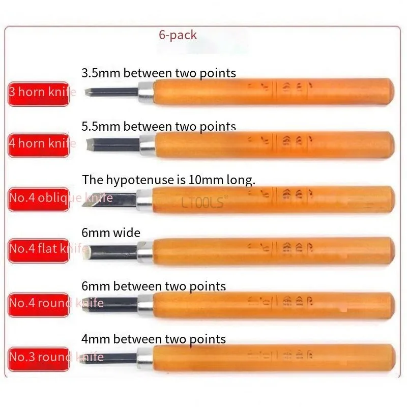 Набор ножей для резьбы по дереву из углеродистой стали, профессиональный и удобный резиновый штамп, нож для резьбы по дереву, многофункциональные деревообрабатывающие инструменты