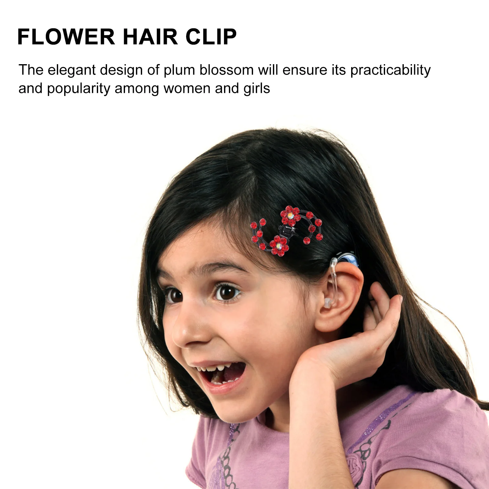 

6Pcs Rhinestone Hair Clamp Plum Blossom Flower Mini Hairpin Elegant Hair Claw Clips for Women Girls Special Occasions