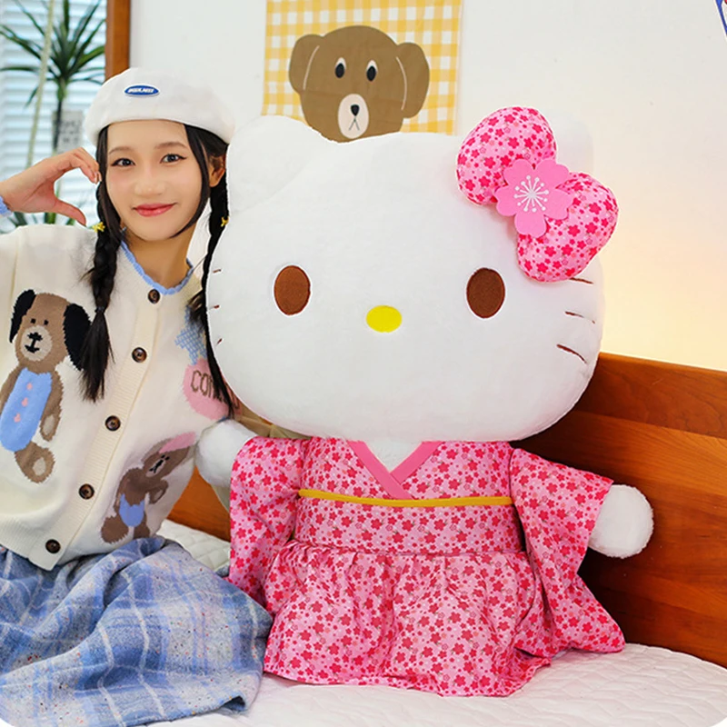 35/60 سنتيمتر سانريو اليابانية فتاة ساكورا الوردي كيمونو كيتي ألعاب من القطيفة دمية كاتي القط بلوشيير دمية وسادة فتاة هدية #1