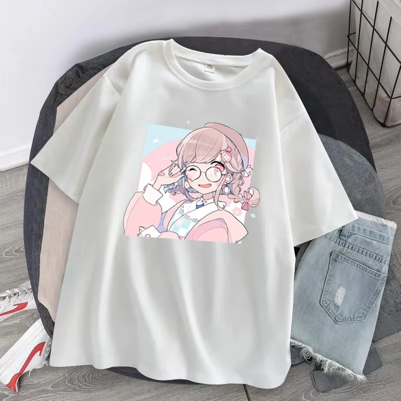 Harajuku Gothic Kawaii Anime Graphic Printed Women maniche corte top Streetwear Casual allentato o-collo Oversize t-shirt Unisex