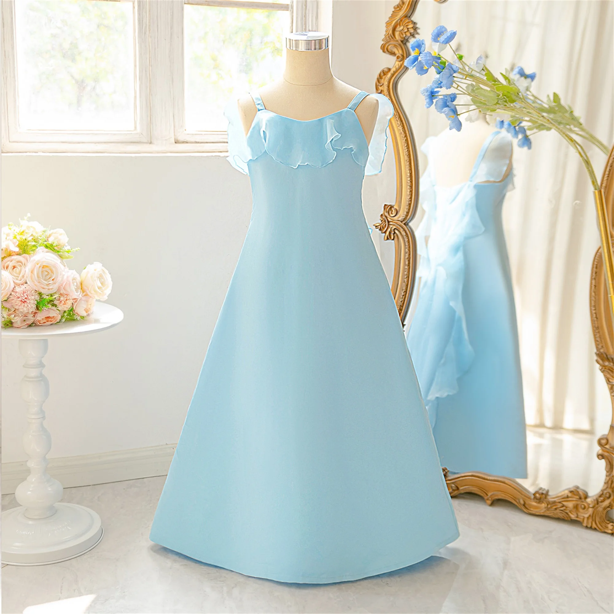 Elegant Bridesmaid Party Girls Dress Formal Wedding Birthday Princess Evening Dresses for Girl Gala Pageant Graduation Prom Gown