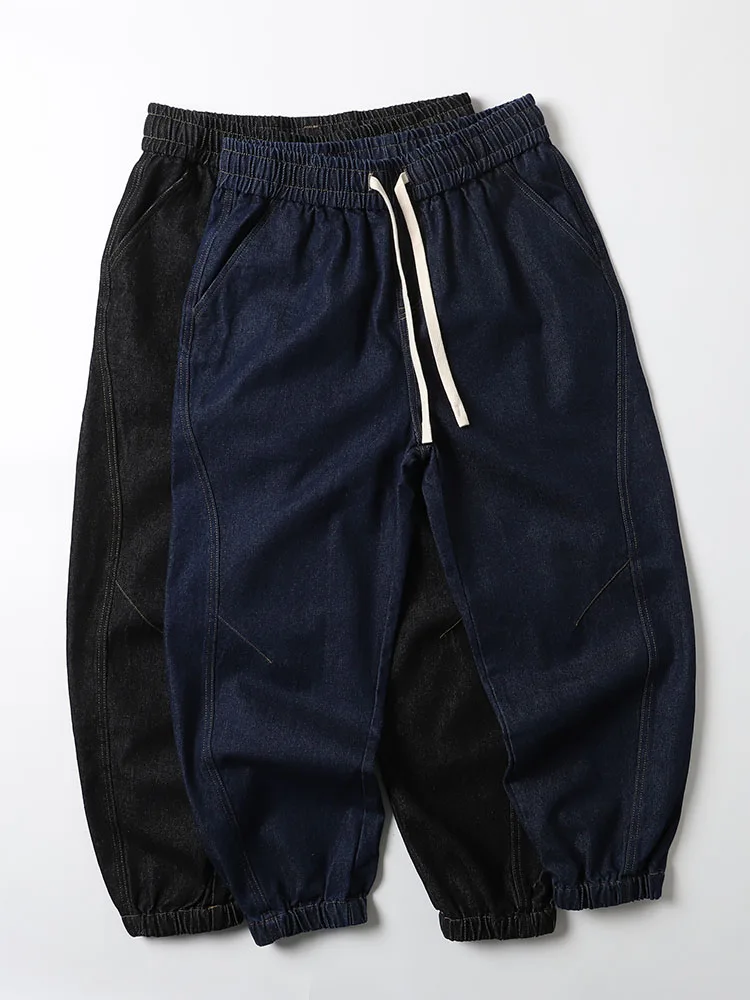 

Men's Vintage Waed Loose Fit Cargo Jeans Trendy Long Pants Youth Casual Straight Leg Denim Trousers Spring Autumn Wear