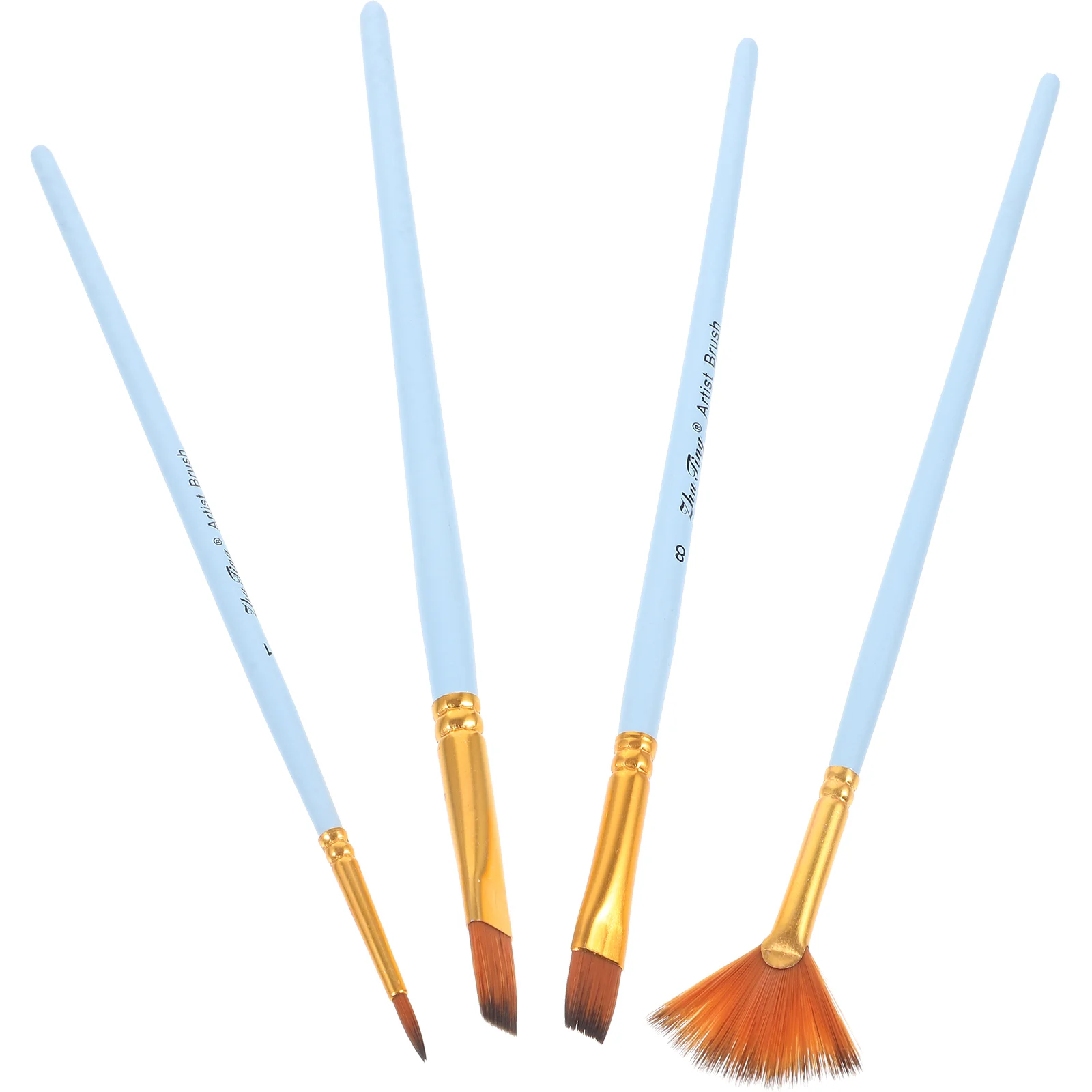 

4 Pcs Oil Brush Set Multi-function Ergonomic Painting Sector for Acrylic Nylon Portable