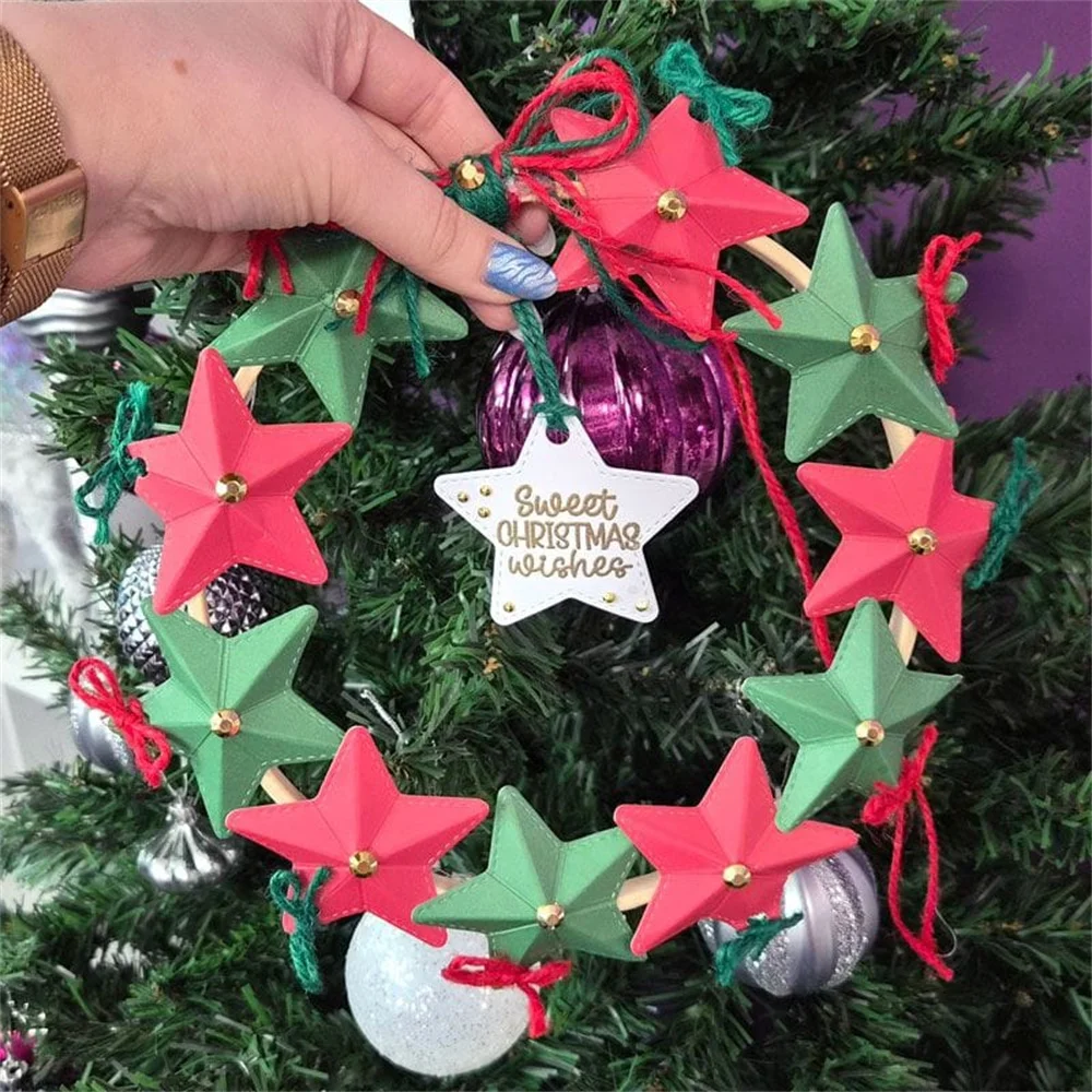 Christmas Tree Gift Box Metal Cutting Dies Cut Die Dimensional Stars Mold Craft Decoration Embossing Template DIY Handmade Knife view 6