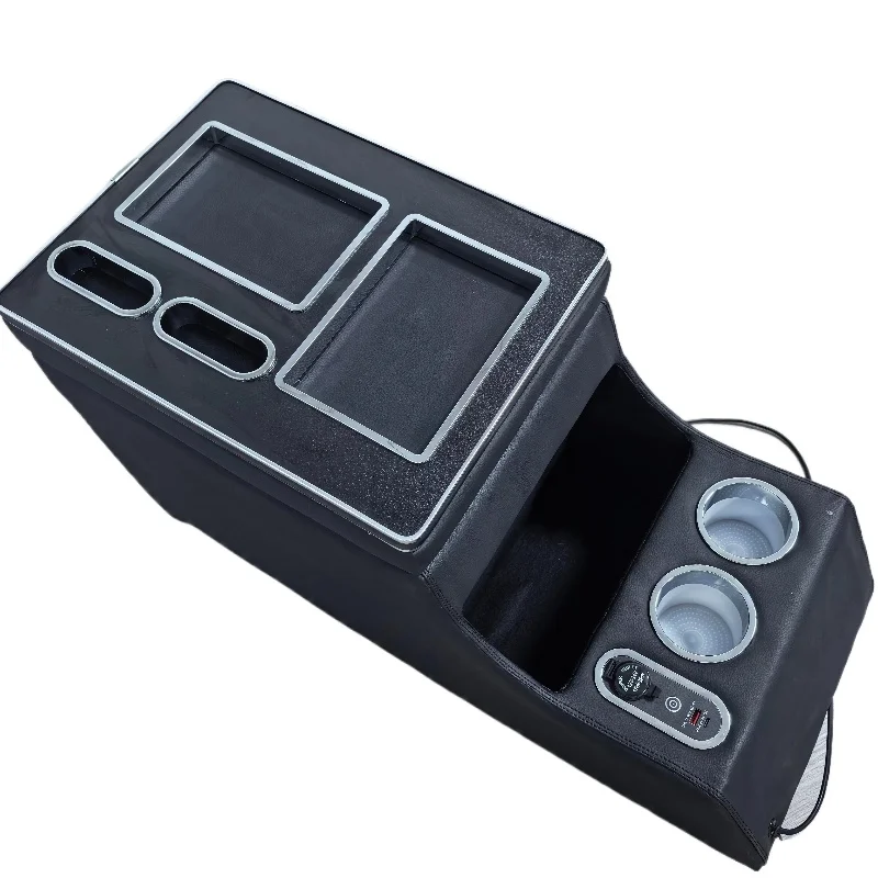 

Universal Center Console for Car Buick Voxy Freed Stepwgn Leather Middle Row Business Car Armrest Console Box