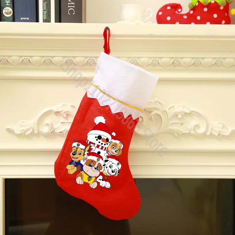 Paw Patrol Christmas Stockings Skye Chase Cute Gift Bags Cartoon Anime Graphic Print Gifts Bag Holiday Home Party Decorations