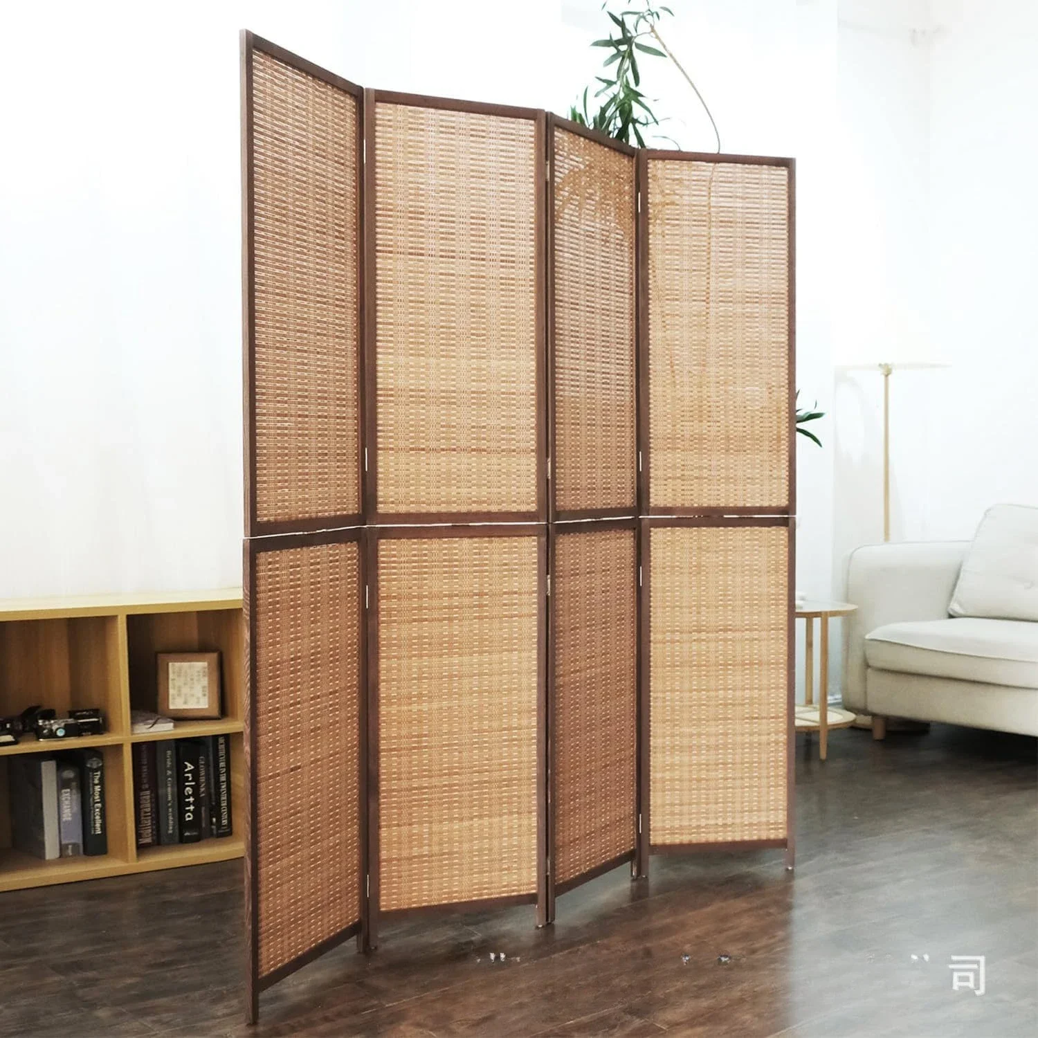 Simple bamboo screen folding sliding room partition mobile living room bedroom entrance simple shield curtain