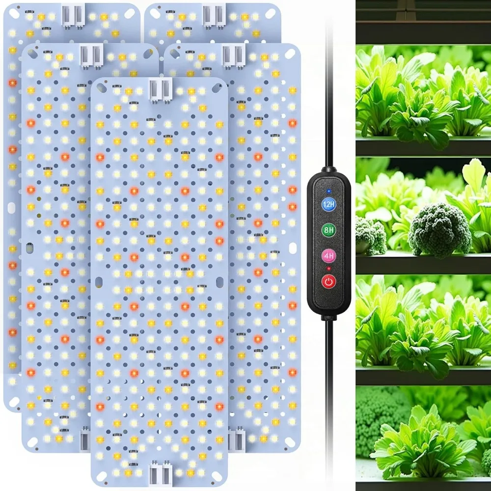 

Full Spectrum 960 LEDs Grow Light, 60W Indoor Plant Light with Daisy Chain & Timer for Seed Starting (Pack of 5)