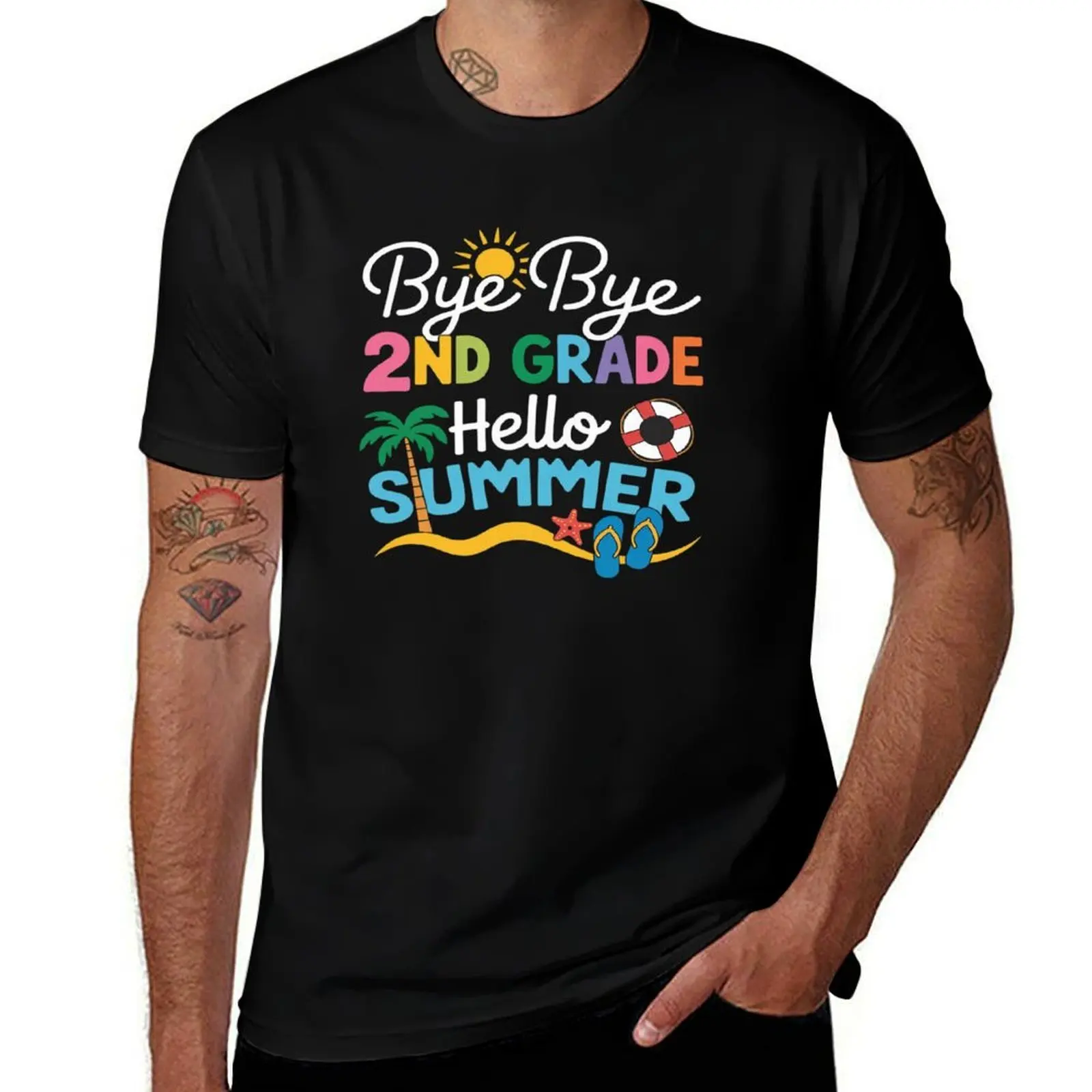 

Bye Bye 2nd Grade Hello Summer Teacher Student Kids T-Shirt baggy shirts new gifts and t-shirts Blouse men clothings