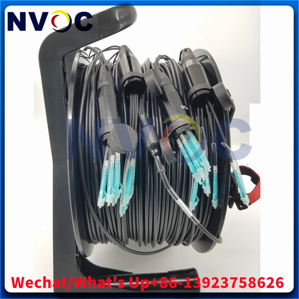 

150M 200M 250M With PCD380 Reel MM,8C OM4,6.0mm Armored Black TPU Cable,PDLCUPC-PDLCUPC Fiber Optic Patch Cord, With PCD380 Reel