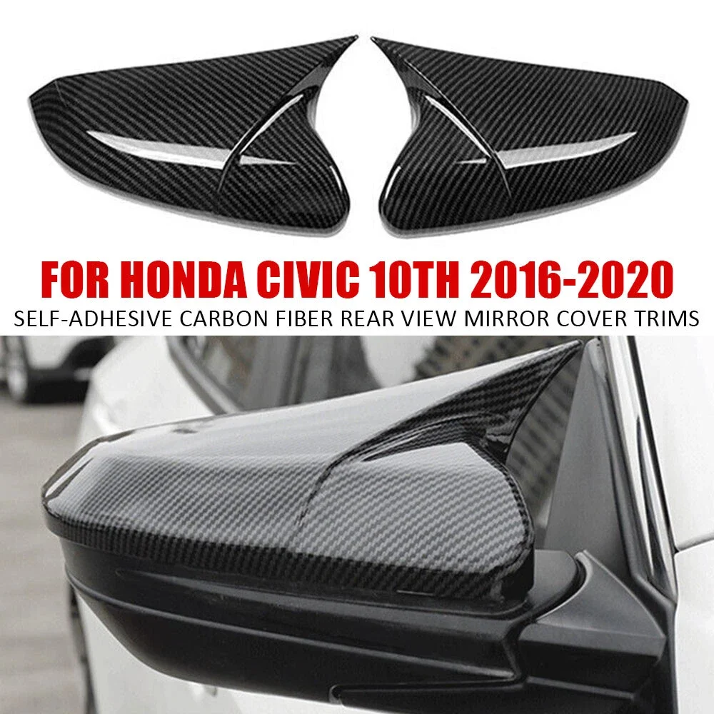 

Для Honda Civic 10 2016 2017 2018 2019 2020 крышка бокового зеркала заднего вида крышка крыла внешняя дверь задний вид чехол отделка из углеродного волокна