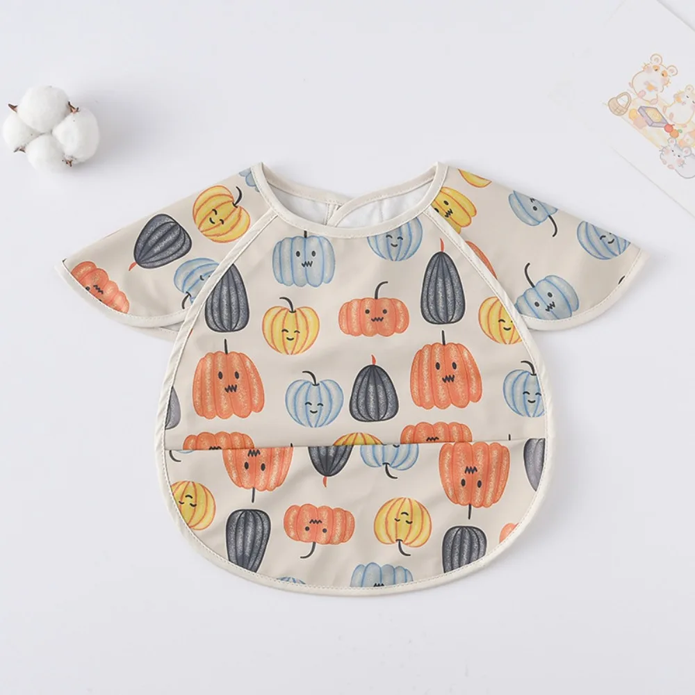 

Rice Bag Waterproof Baby Bibs Soft Short Sleeve Burp Cloth Cartoon Print Dirt Proof Bandana Bibs Boy Girl