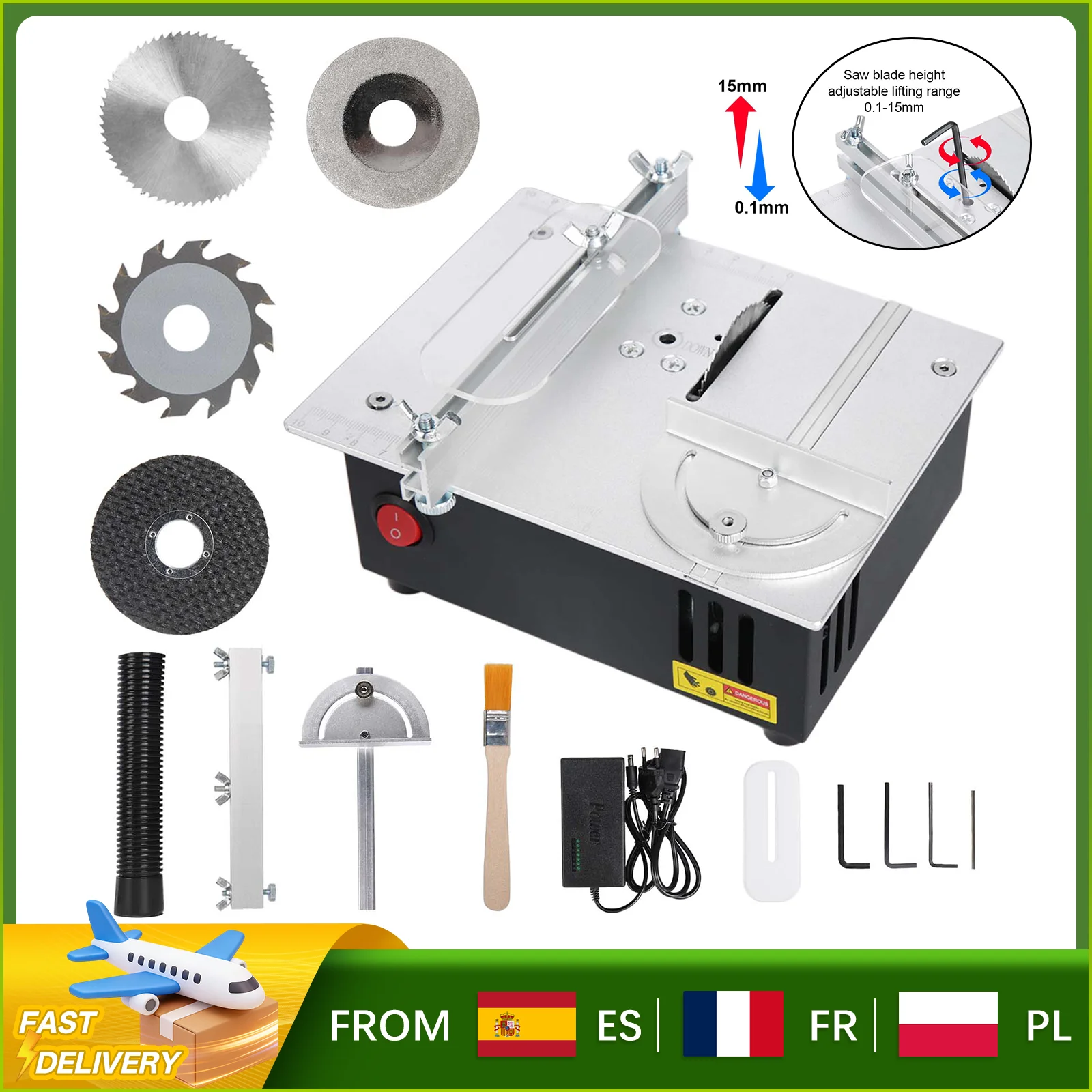 S3 Mini Tischkreissäge Multifunktionale Elektrische Tischsäge Holzbearbeitungs-Drehbank Schneidemaschine Kleines Haushalts-DIY-Schneidwerkzeug