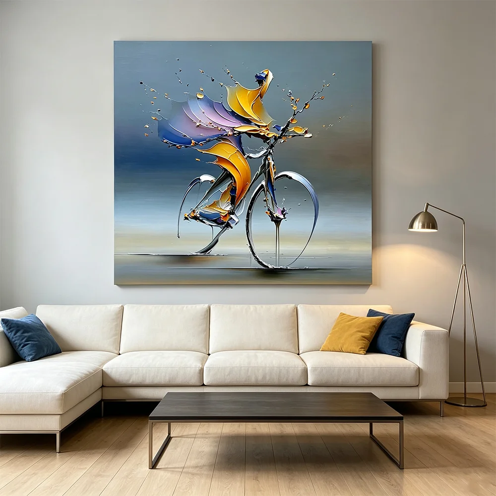 Abstract Cyclist Wall Art Prints Oil Paintings Canvas Painting Posters Calligraphy Arts Pictures Decorative Living Room Decor