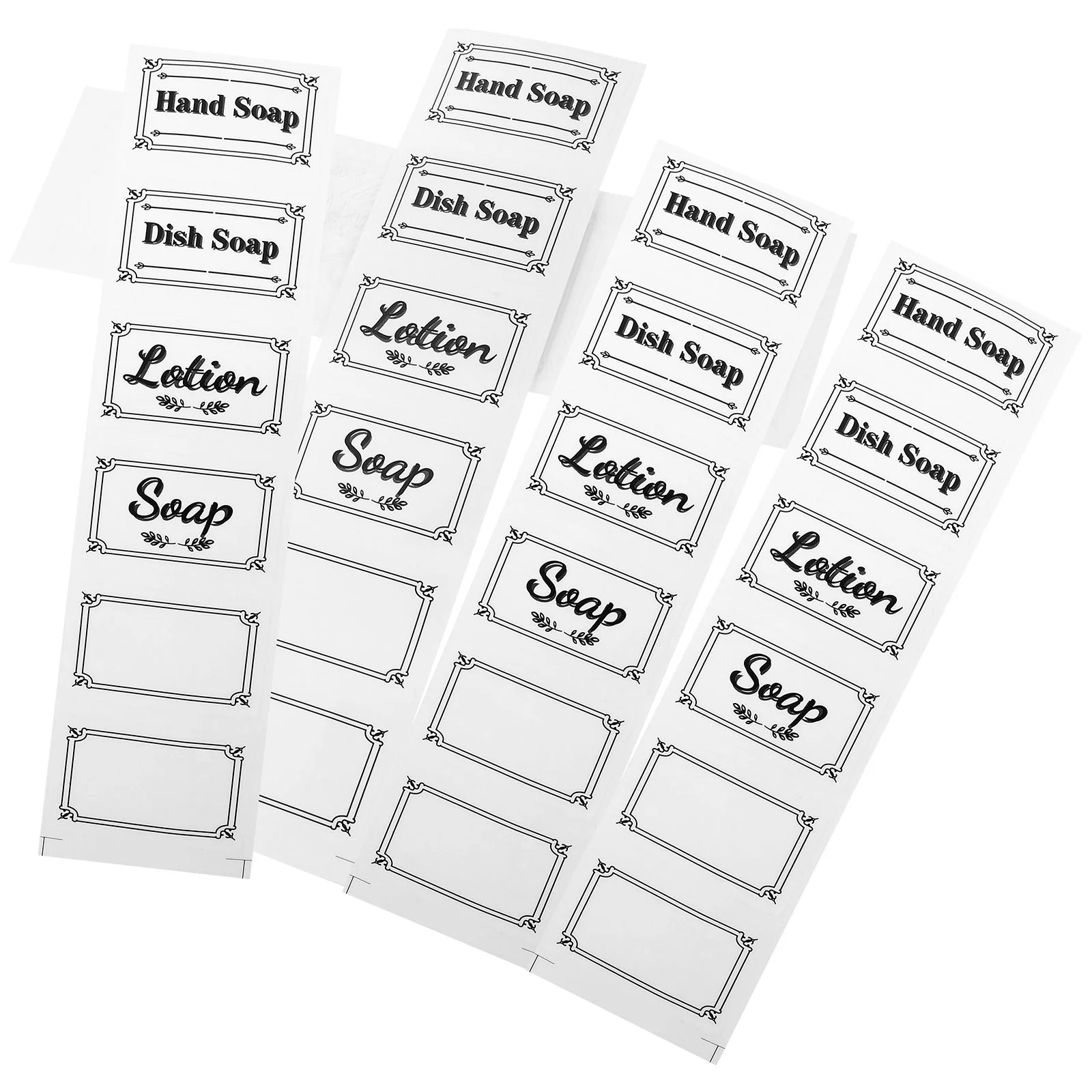 6 Pcs Shampoo Label Toiletry Clear Water Bottle Handwash Liquid Soap Bathroom Stickers Sorted
