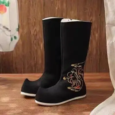 

Elevated Men's Ming Dynas Sle Boot Traditional Chinese Performance oes Waterproof Ancient Costume Accories