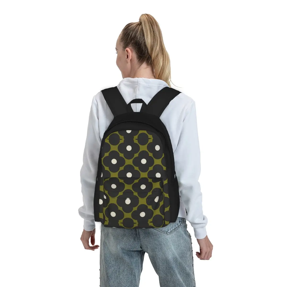 Orla kiely mochila feminina impressão 3d casual estudante saco de escola flor portátil mochila meninos meninas grande capacidade viagem