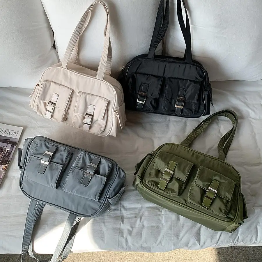 

Korean Sle 2024 Large Capaci Nylon Women's oulder Bag Multi-ket Versatile Casual Underarm Bag for Commuting