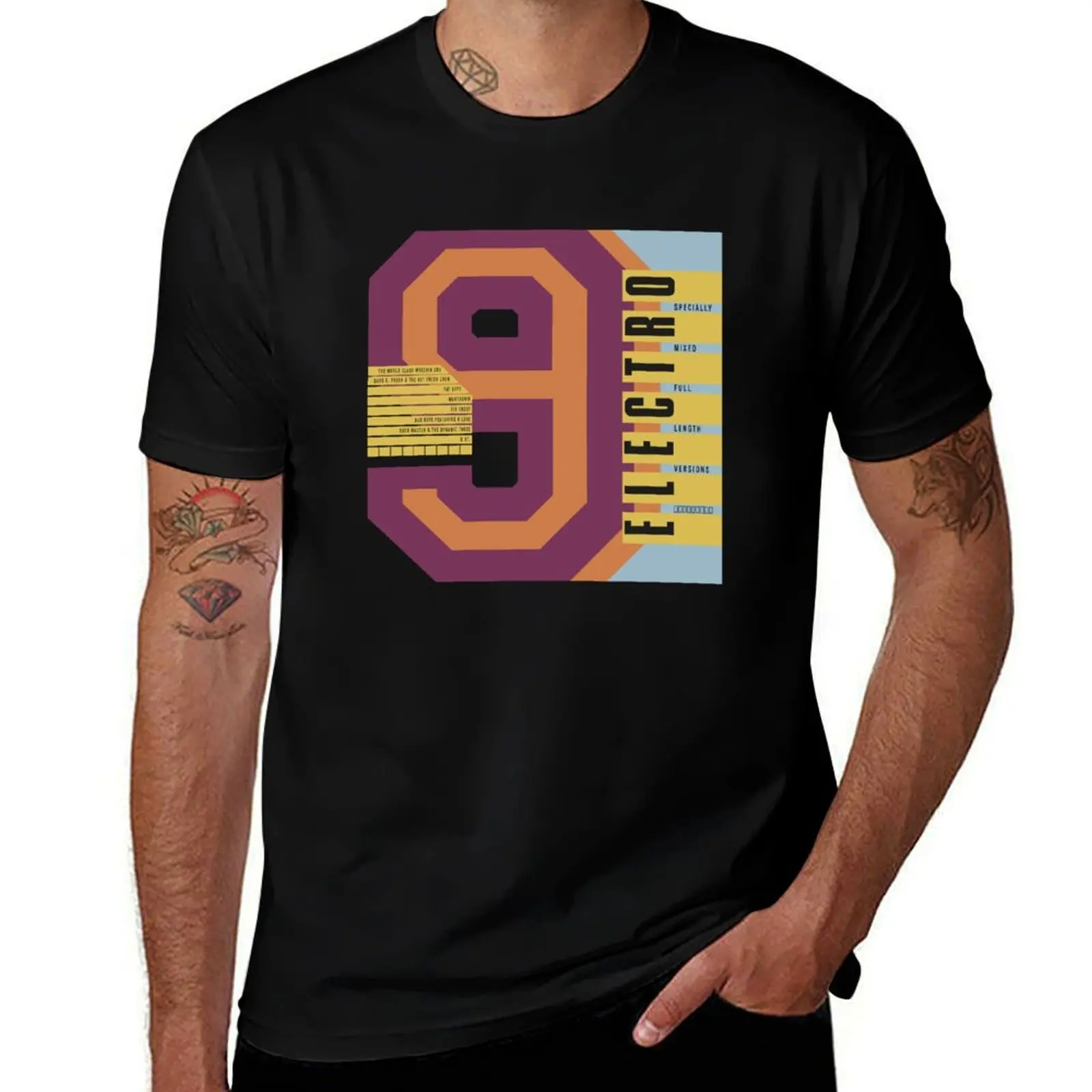Electro 9 Old School Hip Hop T-Shirt Odor Resistant Short Sleeve Top T-Shirt