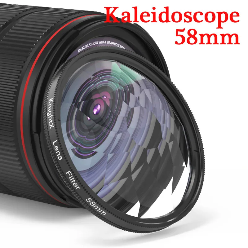 KnightX 58mm Prism Filter Kaleidoscope FX Split Diopter Special Effects Photography Accessorie for Canon Nikon Olympus