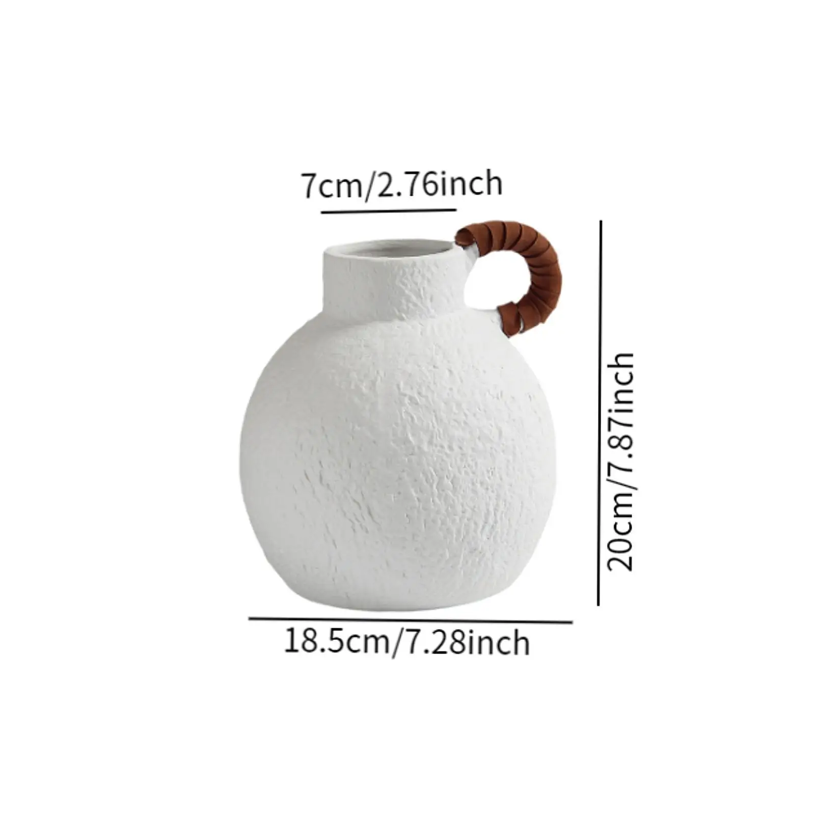 White Ceramic Vase Pot Table Ornament for Dining Table Decor Wall Shelves